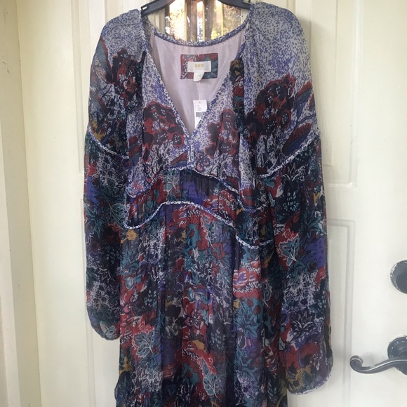 NEW Anthropologie Maeve Annabella Maxi Dress Sz 4 Floral Boho Peasant Dress - Picture 6 of 8